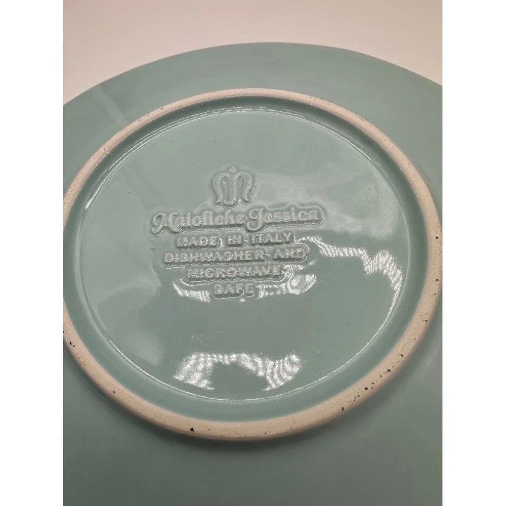 Maioliche‎ Jessica Light Blue Embossed Plates Set of 2 Made in Italy 8.25 Inch